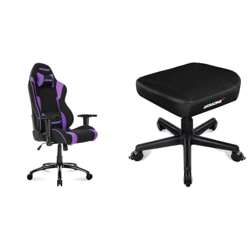 AKRacing ゲーミングチェア+フットレストセット Wolf パープル + Footrest ブラック