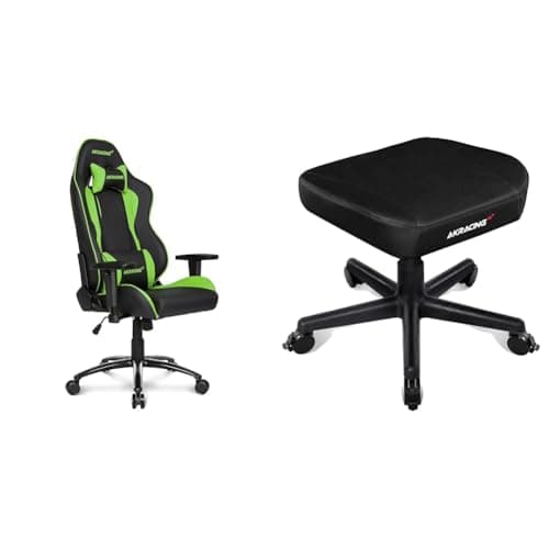AKRacing ゲーミングチェア+フットレストセット Nitro V2 グリーン + Footrest ブラック