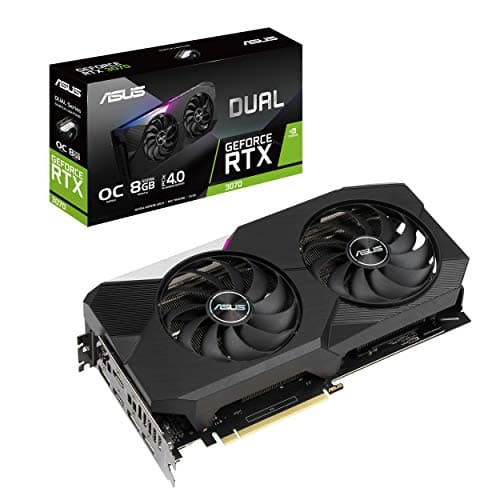 ASUS デュアルNVIDIA GeForce RTX 3070 OCエディション ゲーミンググラフィックスカード (PCIe 4.0、8GB GDDR6メモリ、HDMI 2.1、DisplayPort 1.4a、Axial-tech ファンデザイン、デュアルBIOS、保護バックプレート、GPU Tweak II)